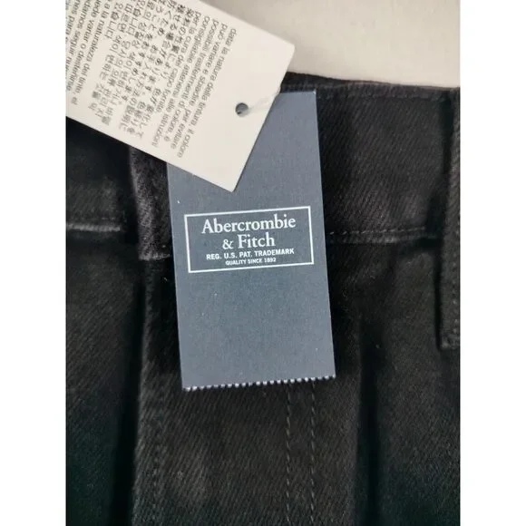 Abercrombie & Fitch Jeans Mens 34 Black‎ Athletic Slim Distressed Slow Fashion